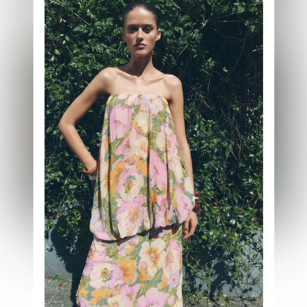 Zara Floral Print Dress ZW Collection Limited Edition - Picture 4 of 11
